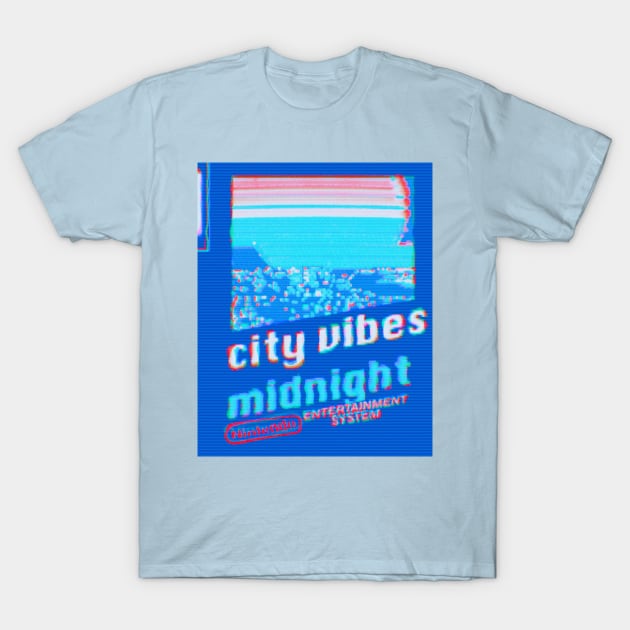 City Midnight NES T-Shirt by lofi_retrowave